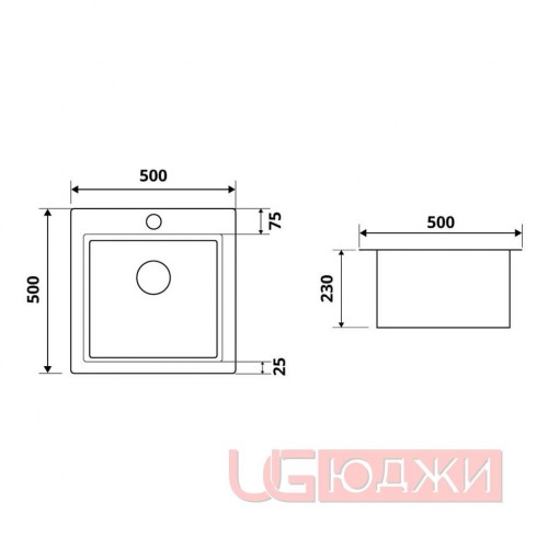 Мойка кухонная PR 5050 Even PREMIAL Графит