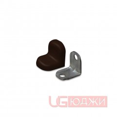 Уголок крепежный стальной с заглушкой орех (№7) (500шт/уп)