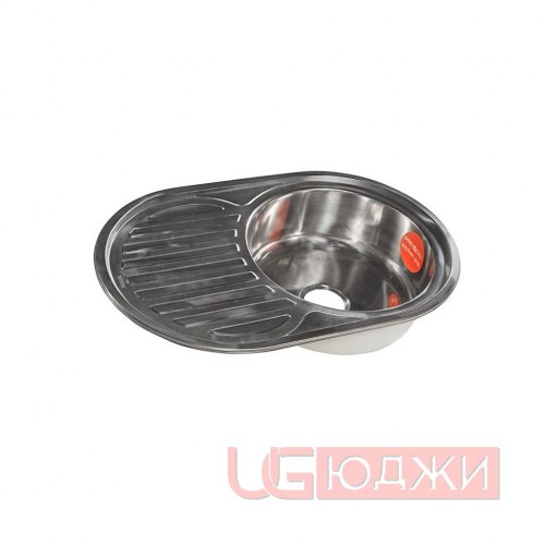 Мойка кухонная 7750 (77х50х0,8х18) правая, полированная
