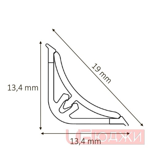 Плинтус для столешниц LB-15 3,0м Alu Mini A-001 (/001)