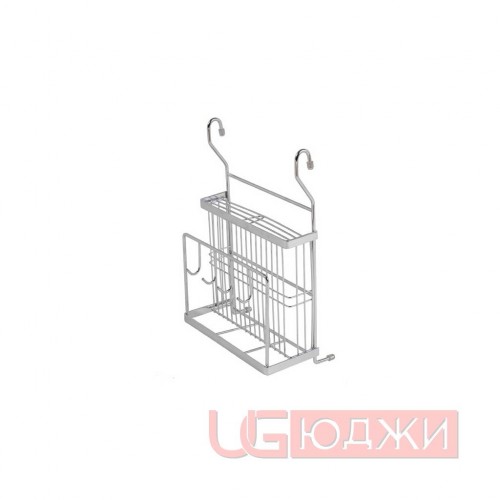 Полка для разделочных досок с крючками, хром