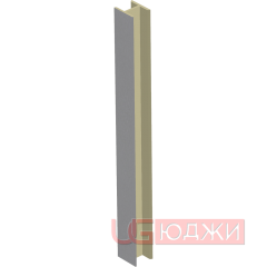Соединительный уголок 180гр. H-100мм, алюминий (8.1)