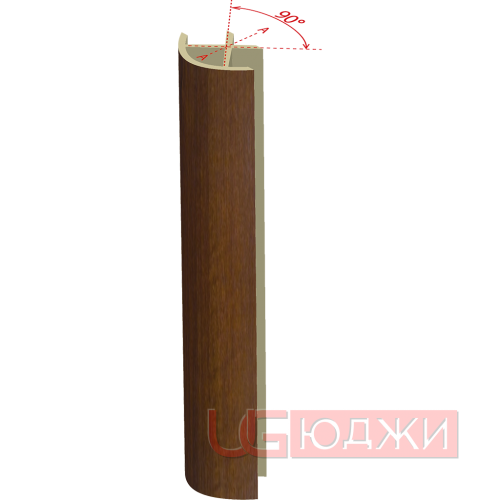 Соединительный уголок 90гр. H-100мм, орех тёмный (9)