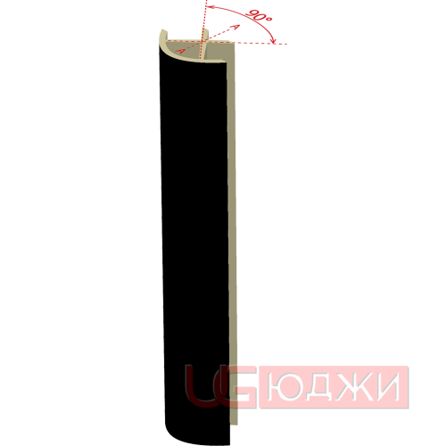 Соединительный уголок 90гр. H-100мм, чёрный (11.1)