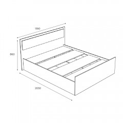 Кровать с проложками ДСП Фиеста LIGHT 120х200, венге