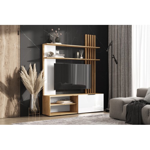 Гостиная Роджина, Белый глянец, Дуб крафт
