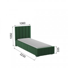 Кровать с подъемным механизмом Нега 90х200, Изумрудный