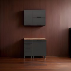 МК Аленушка 1м с 3 ящ Сталь,скоба черный,сонома