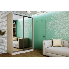 Шкаф-купе Тринити 7 1,35 м, Сандал светлый
