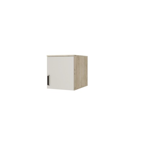 Пенал с антресолью Лагуна 40 см, Дуб Делано, Белый