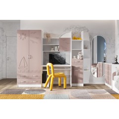 Стенка Юниор-2, Шарли Pink, Белый