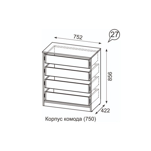 Комод Квадро №750.1