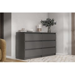 Комод с ящиками 1,38м Денвер, графит