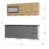 Кухня Крафт 2,0 м тип 2, Графит, Черный янтарь