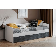 Кровать Накки КР2Я-800, Белый, Серый, Угольный камень