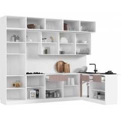 Кухня Оливия NEW 3,0х1,8м, Шарли Pink, Белый