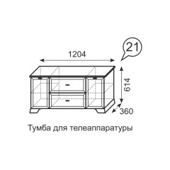 Тумба для ТВ закрытая Венеция 21