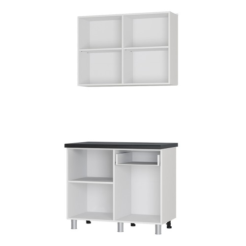 Кухня Ева, Цемент светлый, Черный янтарь