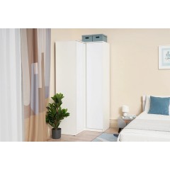 Шкаф угловой прямой Челси, Белый глянец холодный, Белый