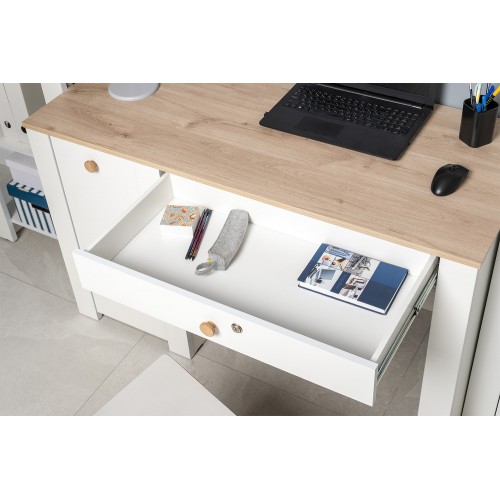 Стол письменный 12.154, Белый шагрень