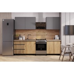 Кухня Шерлок 2,0м, Графит, Крафт