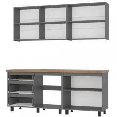 Кухня Шерлок 2,0м, Графит, Крафт
