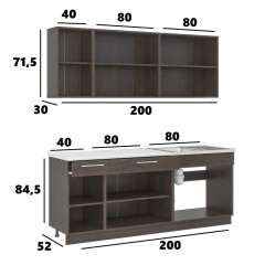 Кухонный гарнитур Маша 2.0 м, камень
