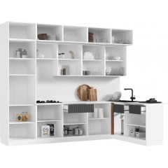 Кухня Оливия NEW 3,0х1,8м, Экзотическое дерево Амазония / Графит софт NEW,Графит
