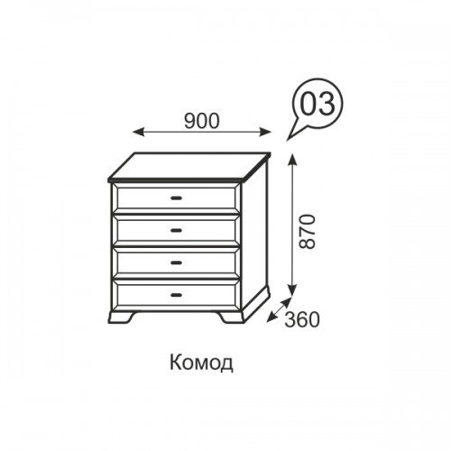 Комод высокий Венеция 03