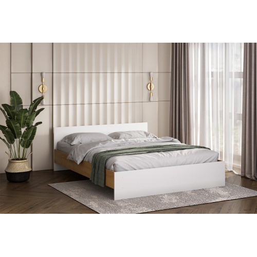 Кровать с проложками 160х200 Денвер, Дуб золотой, Белый шагрень