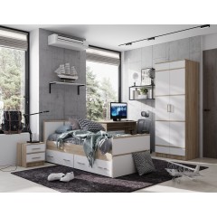 Кровать с реечным настилом Сакура LIGHT 90х200, дуб сонома