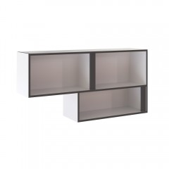 Полка навесная открытая Асцелла, Белый, Графит серый