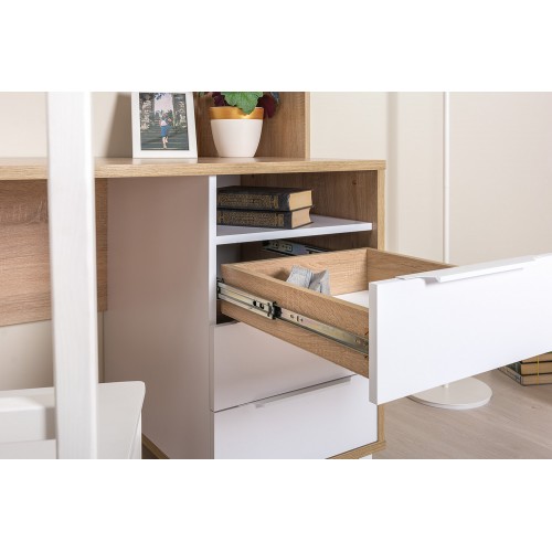 Стол рабочий Комфорт 12.95 N, Дуб сонома, Белый